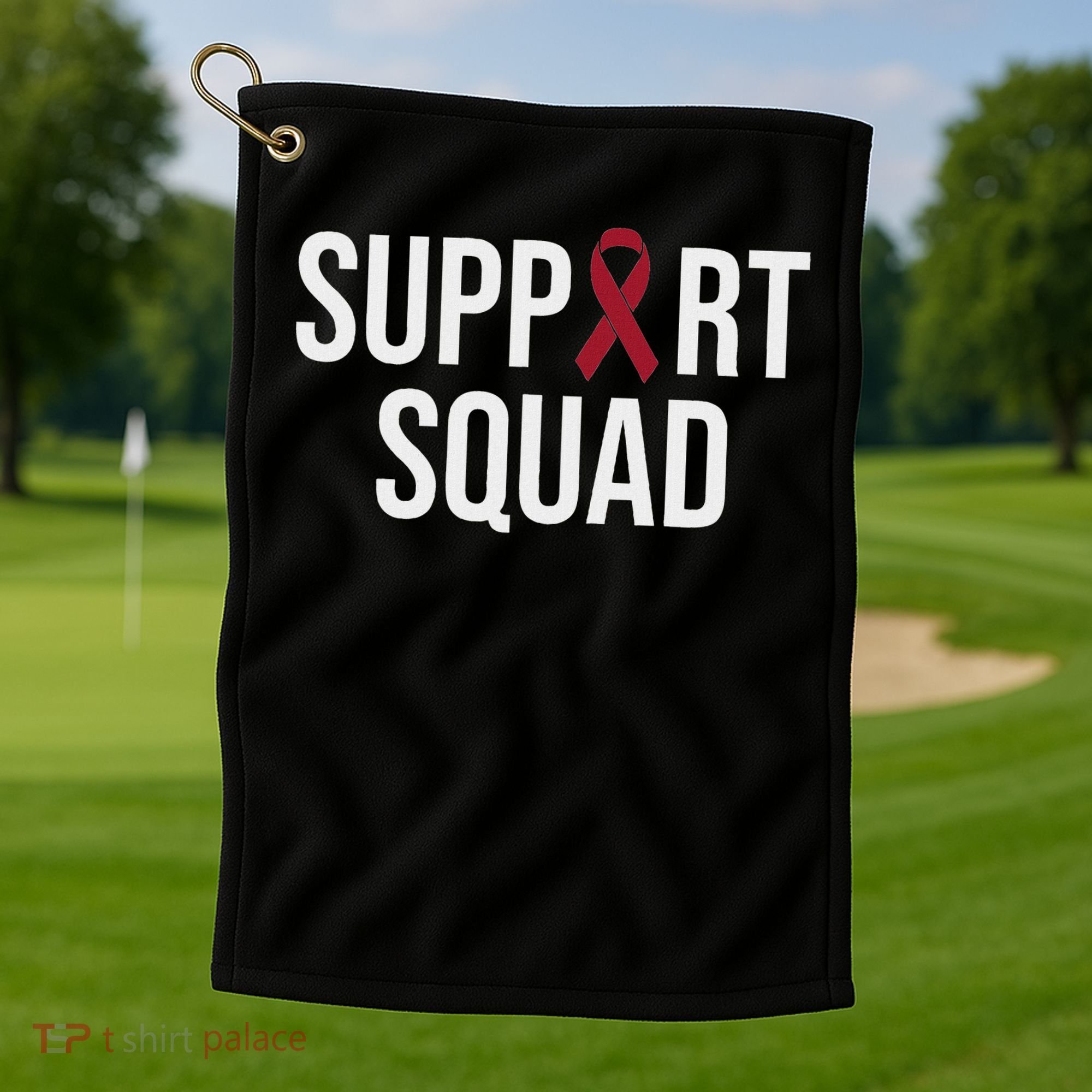 Multiple Myeloma Awareness Burgundy Ribbon Support Squad Golf Towel