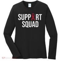 Multiple Myeloma Awareness Burgundy Ribbon Support Squad Women's Long Sleeve Shirt thumb 0