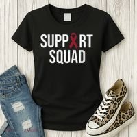 Multiple Myeloma Awareness Burgundy Ribbon Support Squad Women's T-Shirt thumb 3
