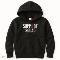 Multiple Myeloma Awareness Burgundy Ribbon Support Squad Kids Hoodie thumb 0