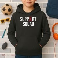 Multiple Myeloma Awareness Burgundy Ribbon Support Squad Kids Hoodie thumb 2