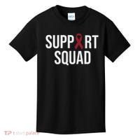 Multiple Myeloma Awareness Burgundy Ribbon Support Squad Kids T-Shirt thumb 0