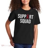 Multiple Myeloma Awareness Burgundy Ribbon Support Squad Kids T-Shirt thumb 2
