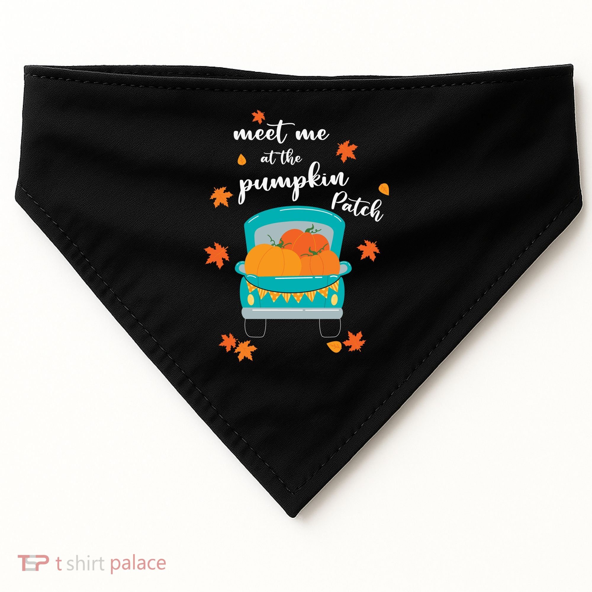 Meet Me At Pumpkin Patch Thanksgiving Truck USA-Made Doggie Bandana
