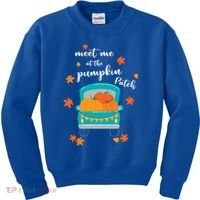 Meet Me At Pumpkin Patch Thanksgiving Truck Kids Sweatshirt thumb 0