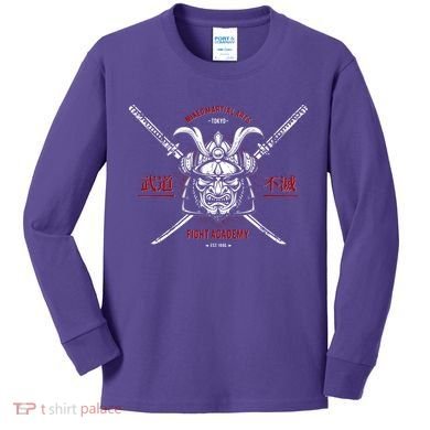 Mixed Martial Arts FIght Academy Samurai Warrior Kids Long Sleeve Shirt