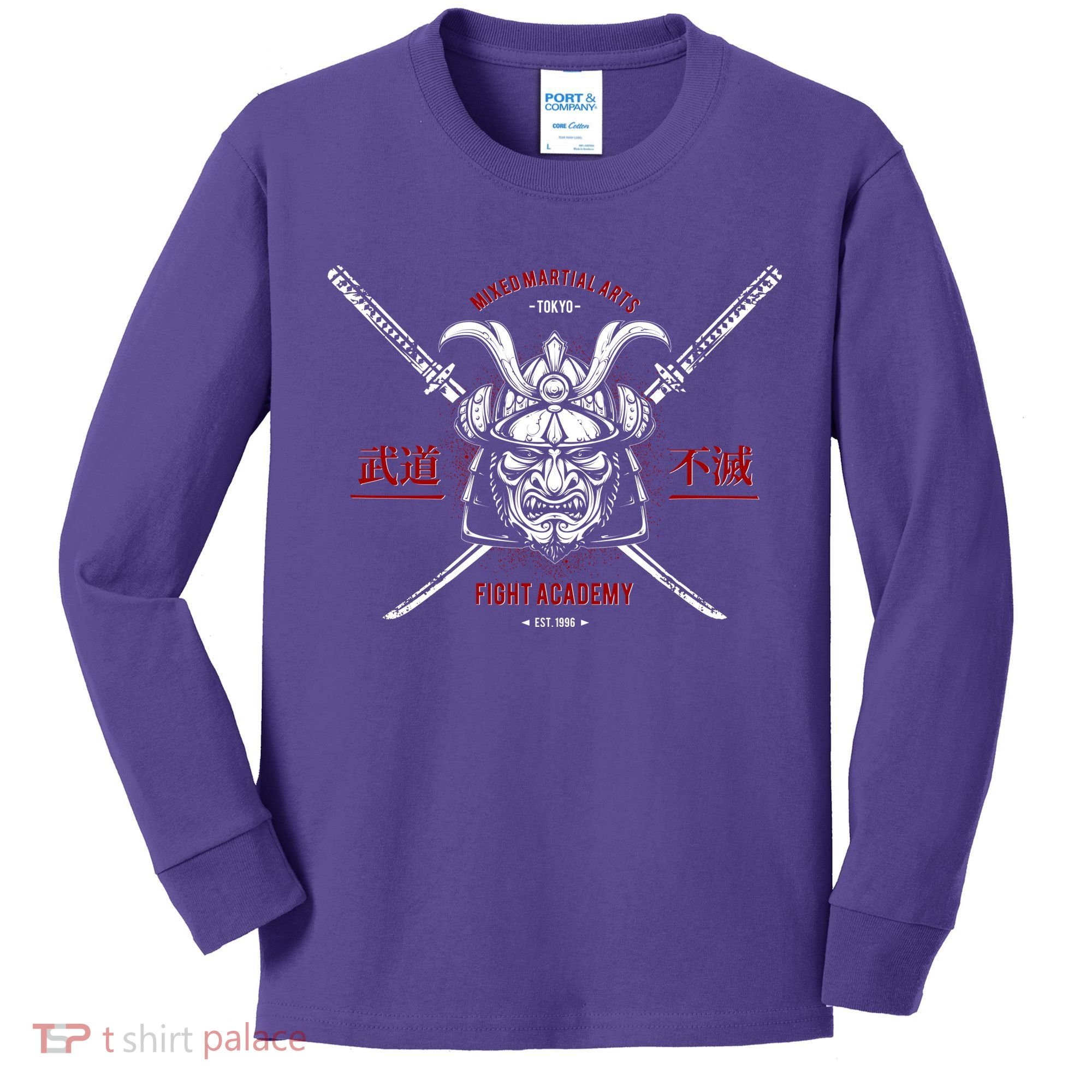 Mixed Martial Arts FIght Academy Samurai Warrior Kids Long Sleeve Shirt