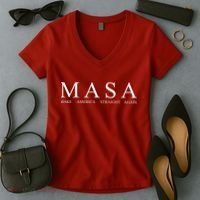 MASA Make America Straight Again Women's V-Neck T-Shirt thumb 2