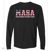 MASA Make America Straight Again USA Flag Comfort Colors Heavyweight Long Sleeve T-Shirt thumb 0