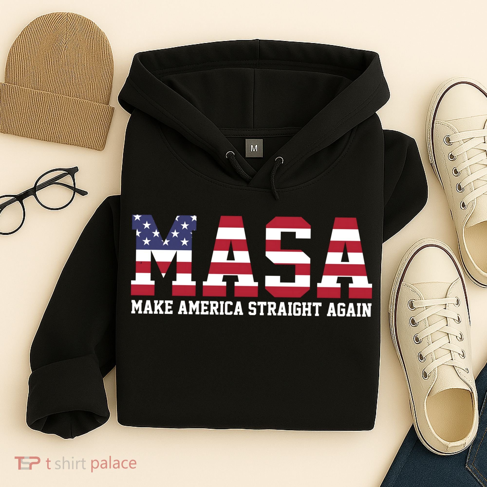 MASA Make America Straight Again USA Flag Hoodie