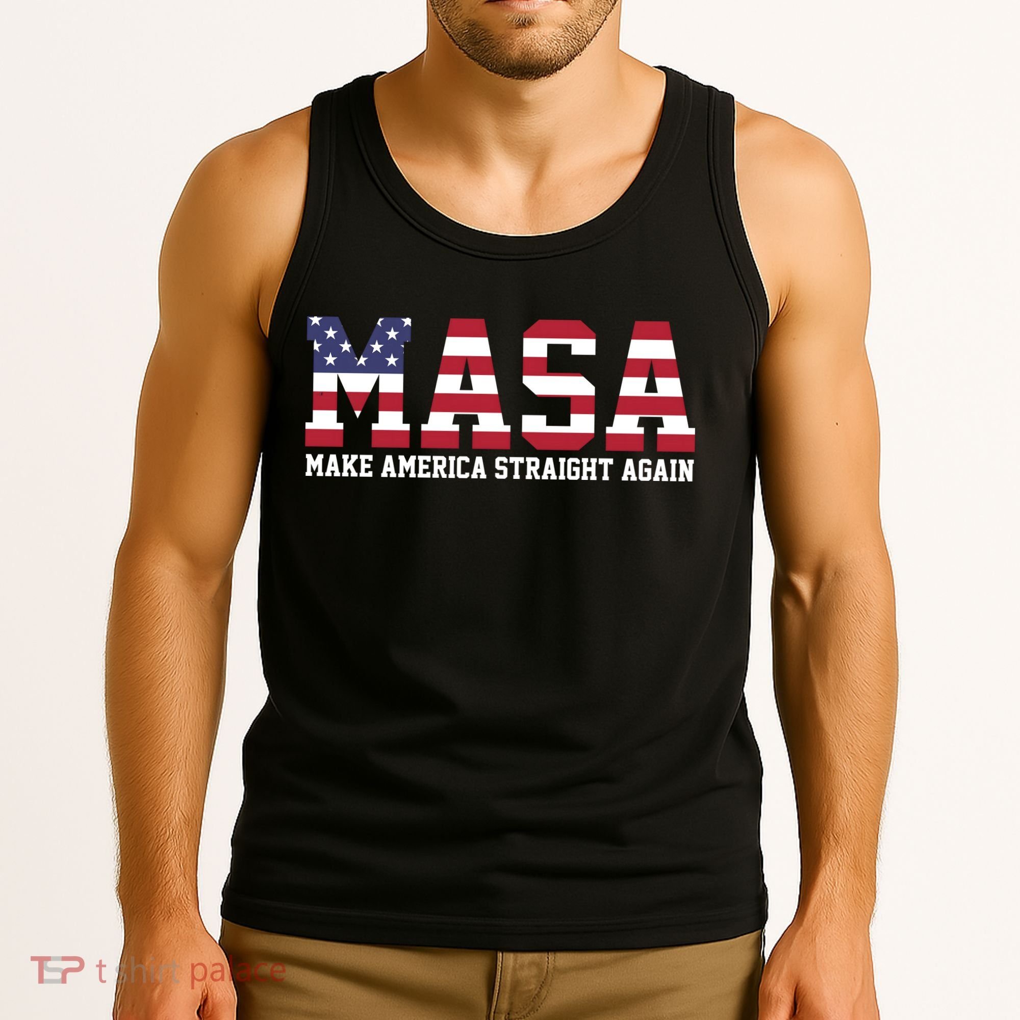 MASA Make America Straight Again USA Flag Tank Top