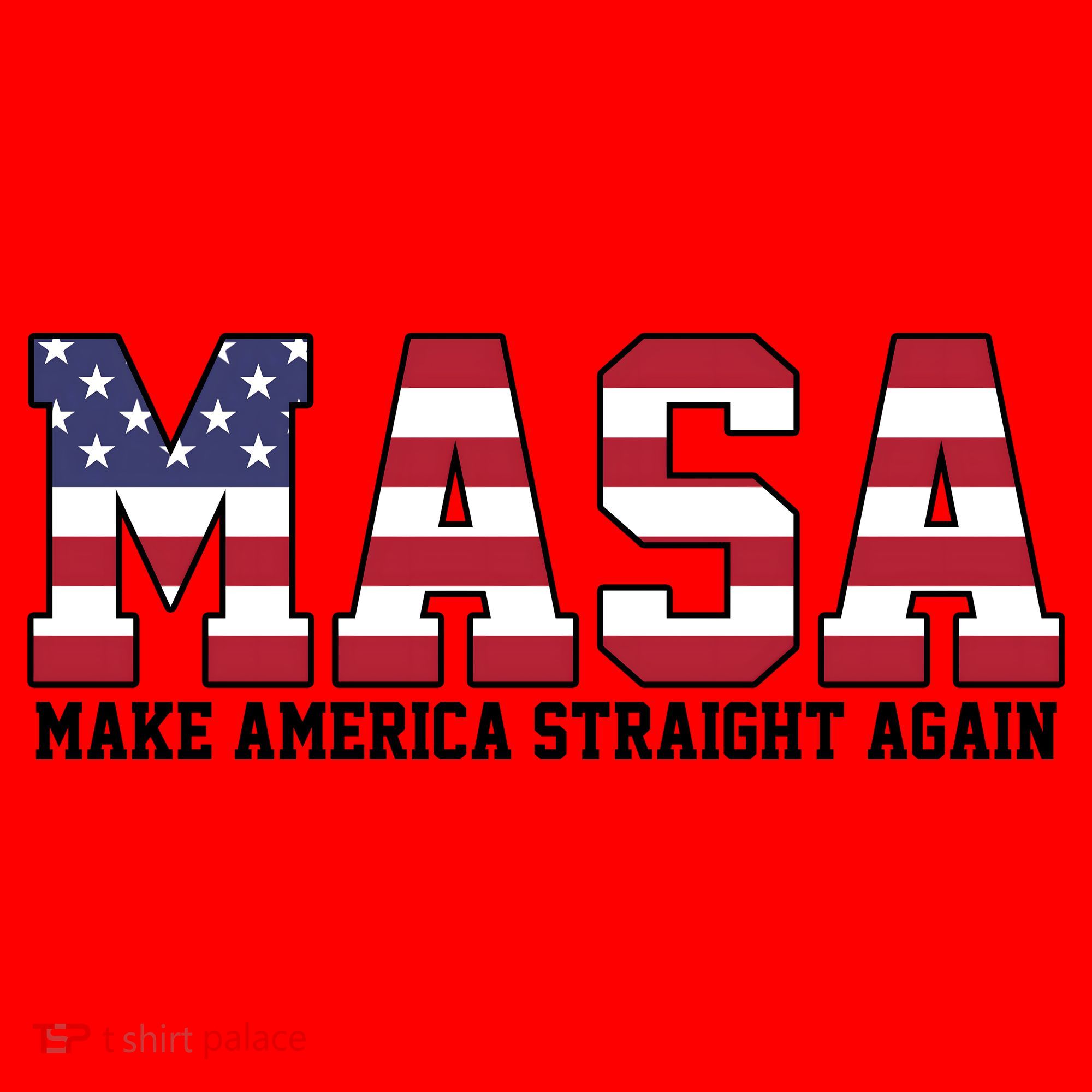 MASA Make America Straight Again USA Flag Santa Hat