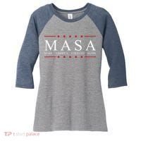 MASA Make America Straight Again Logo Women's Tri-Blend 3/4-Sleeve Raglan Shirt thumb 0