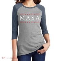 MASA Make America Straight Again Logo Women's Tri-Blend 3/4-Sleeve Raglan Shirt thumb 2