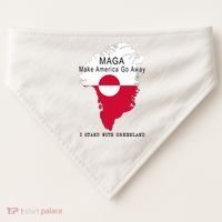 MAGA Make America Go Away Greenland Map USA-Made Doggie Bandana thumb 0