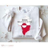 MAGA Make America Go Away Greenland Map Sweatshirt thumb 2