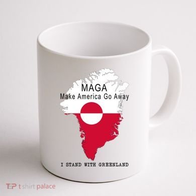 MAGA Make America Go Away Greenland Map Coffee Mug back