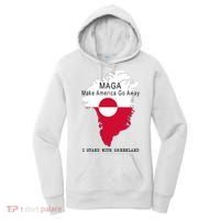 MAGA Make America Go Away Greenland Map Women's Hoodie thumb 0