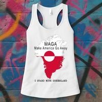 MAGA Make America Go Away Greenland Map Women's Tank Top thumb 3