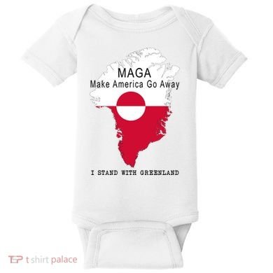 MAGA Make America Go Away Greenland Map Baby Bodysuit