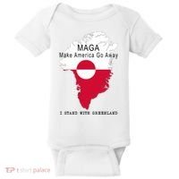 MAGA Make America Go Away Greenland Map Baby Bodysuit thumb 0