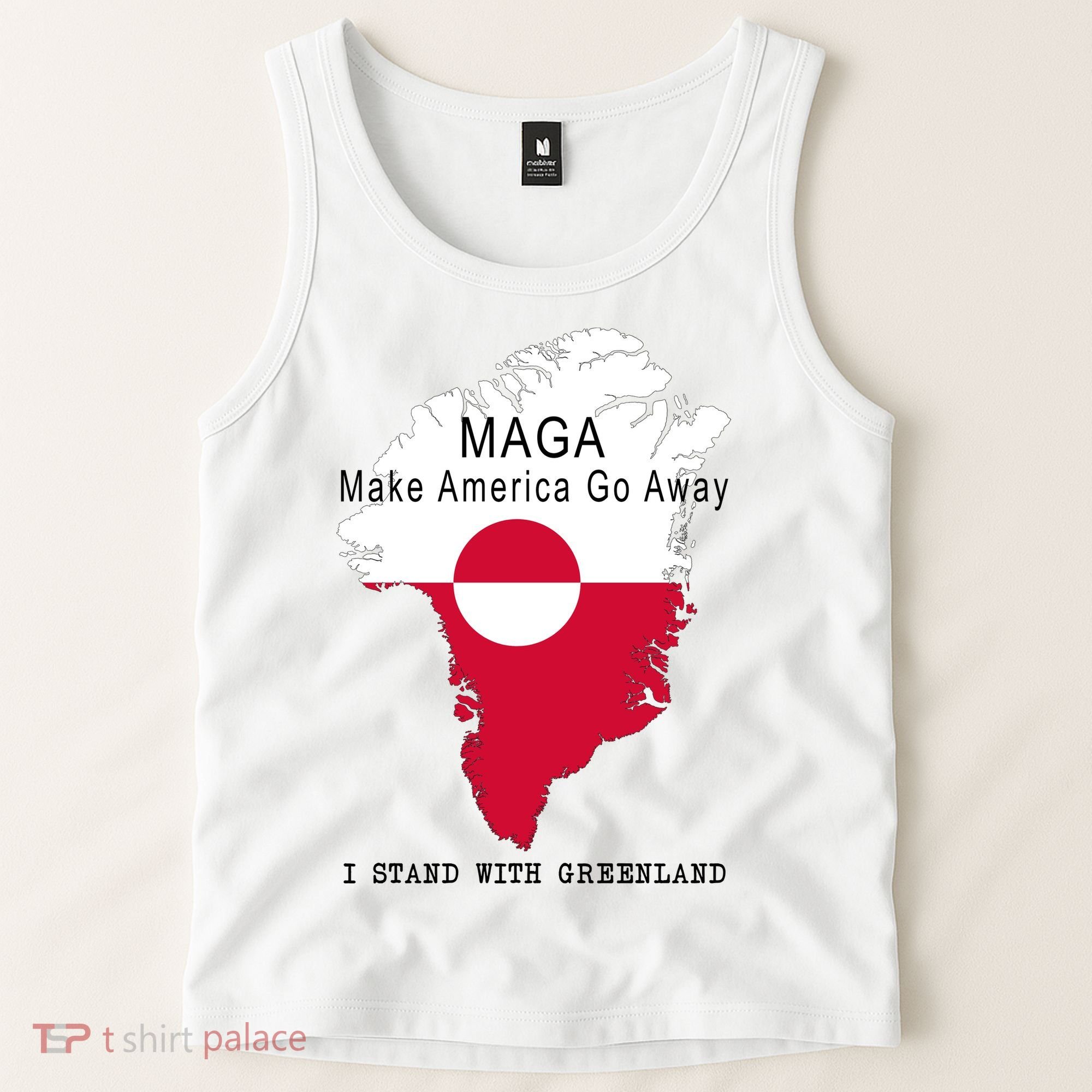MAGA Make America Go Away Greenland Map Tank Top