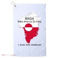 MAGA Make America Go Away Greenland Map Golf Towel thumb 0