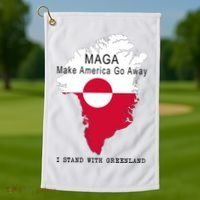 MAGA Make America Go Away Greenland Map Golf Towel thumb 1