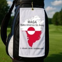 MAGA Make America Go Away Greenland Map Golf Towel thumb 2