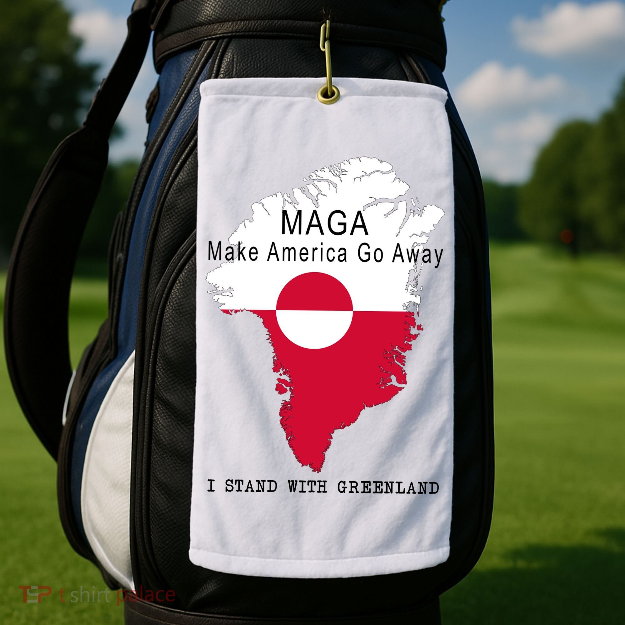 MAGA Make America Go Away Greenland Map Golf Towel