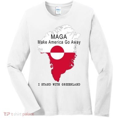 MAGA Make America Go Away Greenland Map Women's Long Sleeve Shirt