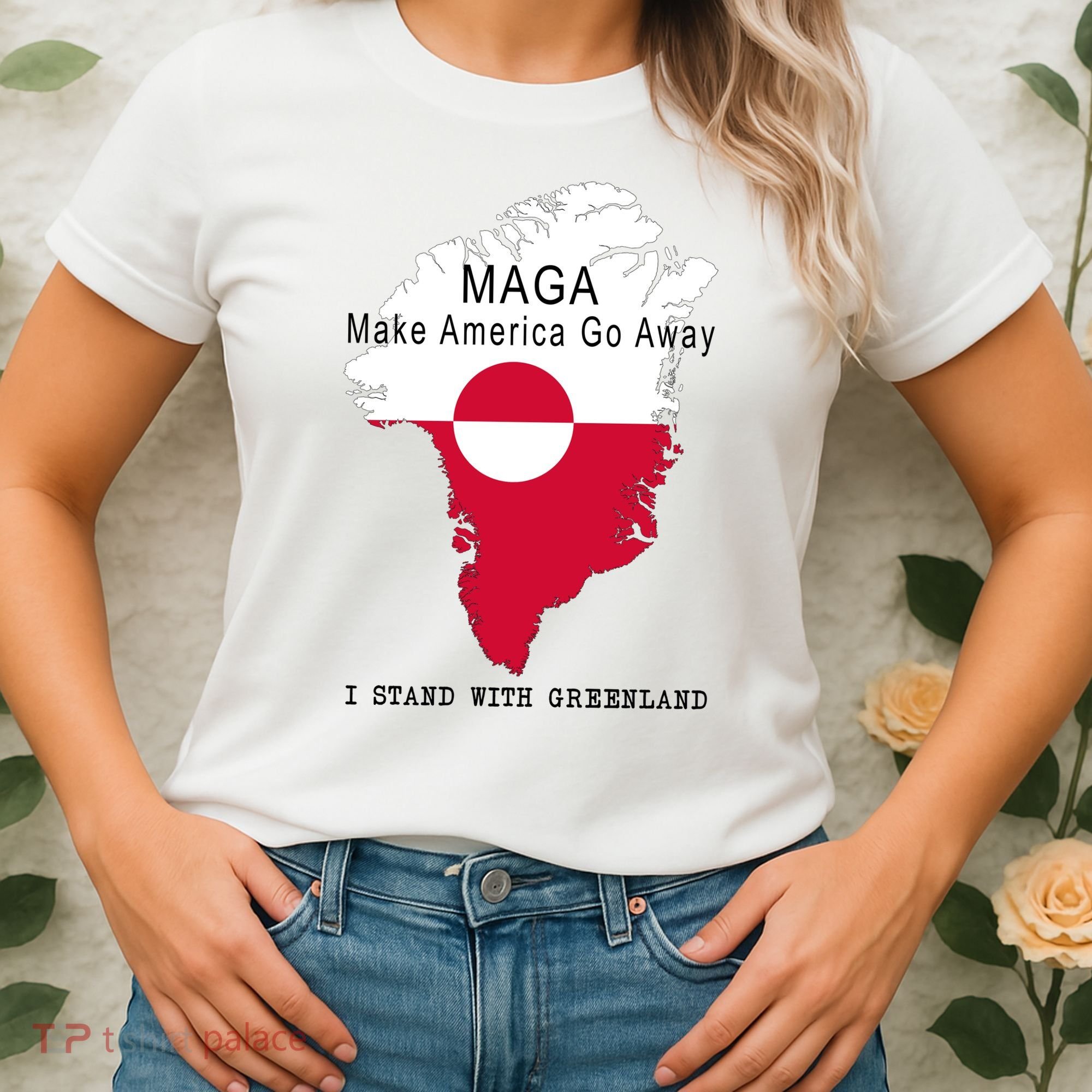 MAGA Make America Go Away Greenland Map Women's T-Shirt