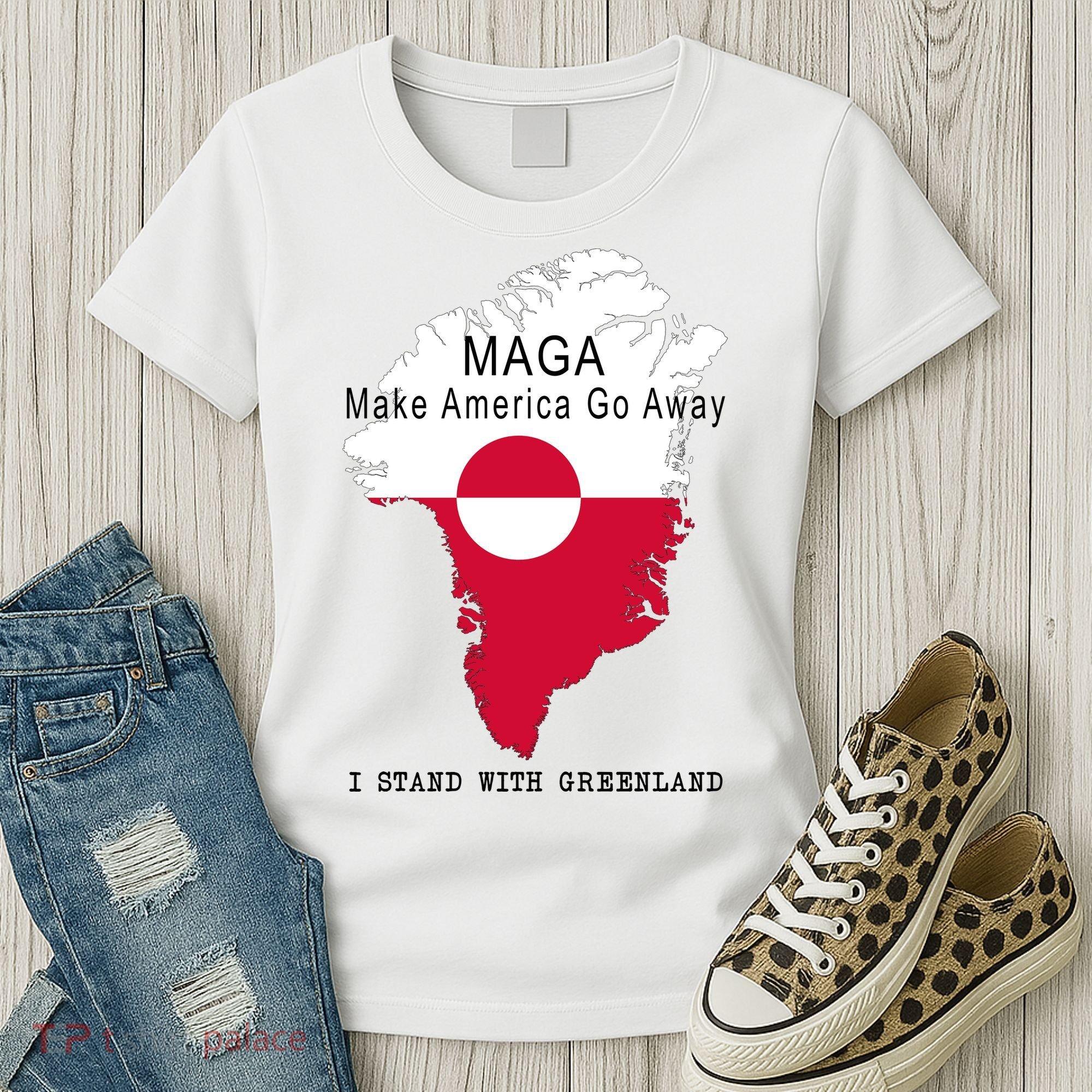 MAGA Make America Go Away Greenland Map Women's T-Shirt