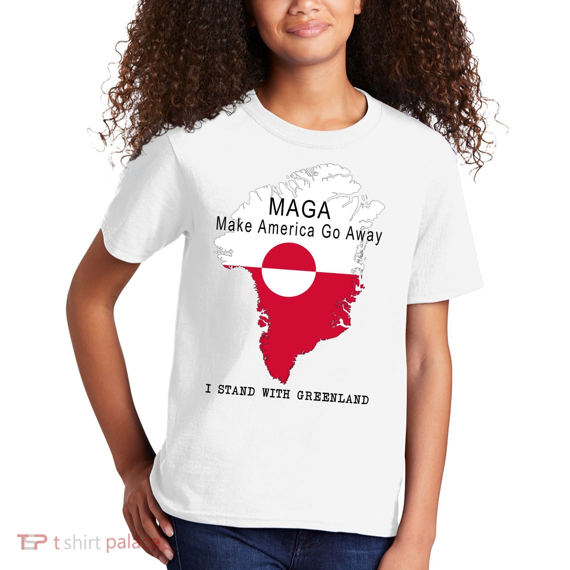 MAGA Make America Go Away Greenland Map Kids T-Shirt