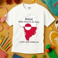 MAGA Make America Go Away Greenland Map Kids T-Shirt thumb 3