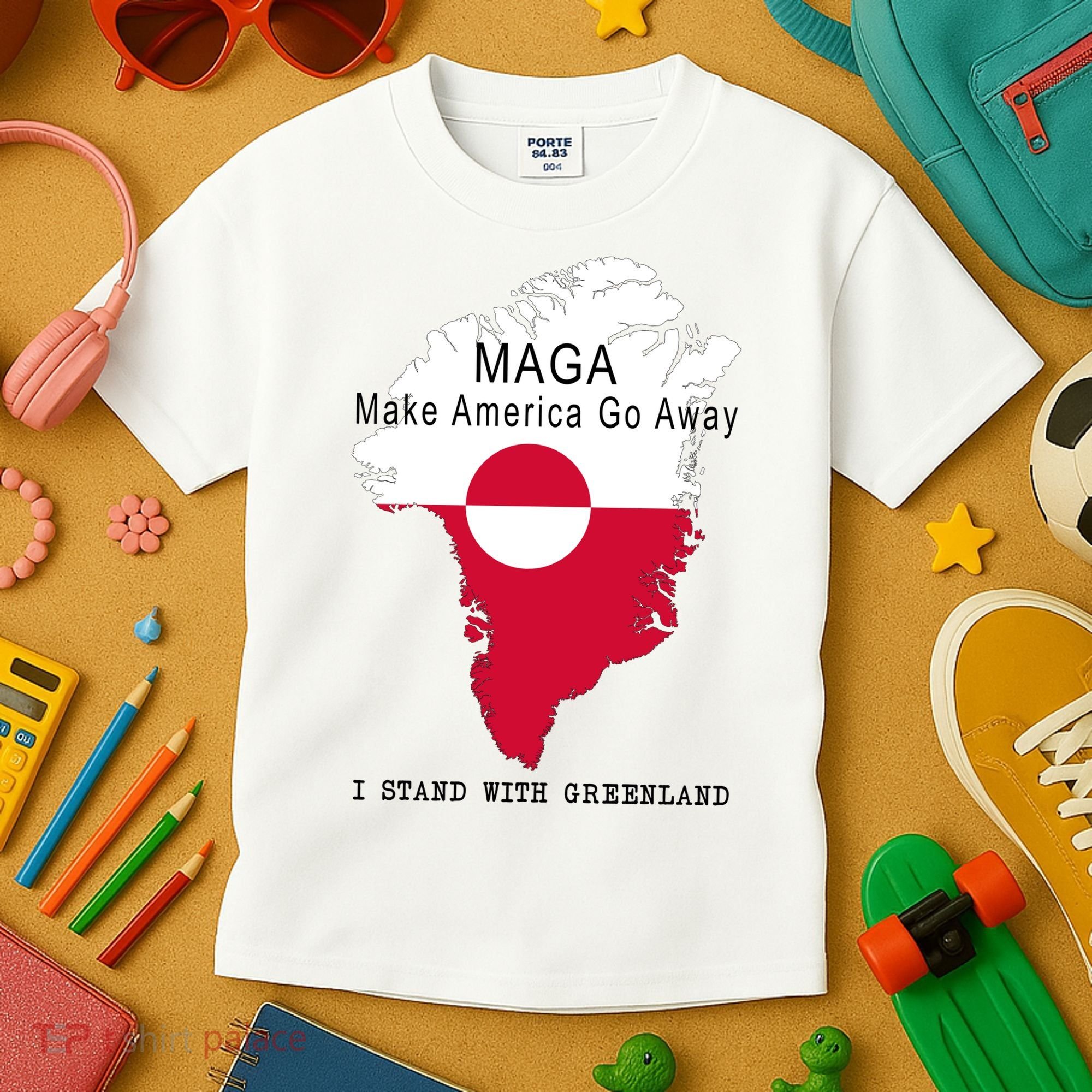 MAGA Make America Go Away Greenland Map Kids T-Shirt