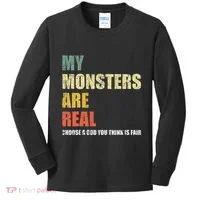 My Monsters Are Real Kids Long Sleeve Shirt thumb 0