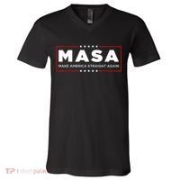 MASA Make America Straight Again V-Neck T-Shirt thumb 0