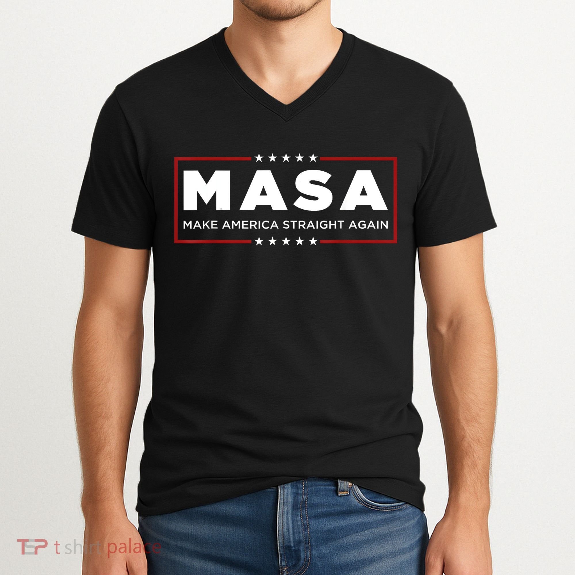 MASA Make America Straight Again V-Neck T-Shirt