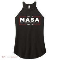 MASA Make America Straight Again Women's Perfect Tri Rocker Tank thumb 0