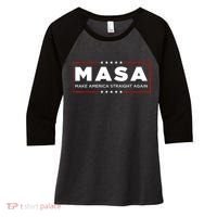 MASA Make America Straight Again Women's Tri-Blend 3/4-Sleeve Raglan Shirt thumb 0