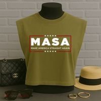 MASA Make America Straight Again Garment-Dyed Women's Muscle Tee thumb 3