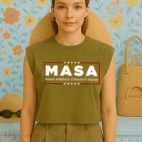 MASA Make America Straight Again Garment-Dyed Women's Muscle Tee thumb 4
