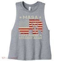 MASA Make America Straight Again Women's Racerback Cropped Tank thumb 0