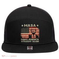MASA Make America Straight Again 7 Panel Mesh Trucker Snapback Hat thumb 0