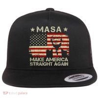 MASA Make America Straight Again Flat Bill Trucker Hat thumb 0