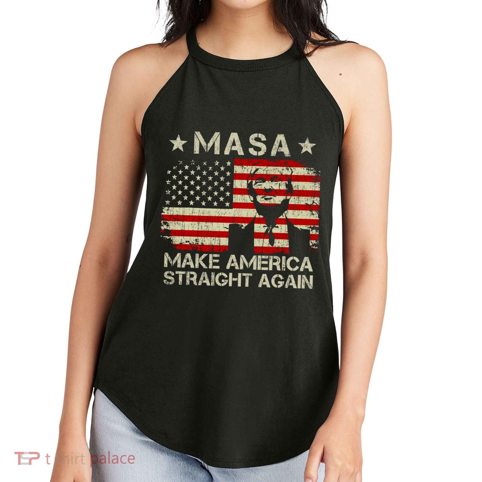 MASA Make America Straight Again Women's Perfect Tri Rocker Tank