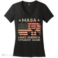 MASA Make America Straight Again Women's V-Neck T-Shirt thumb 0