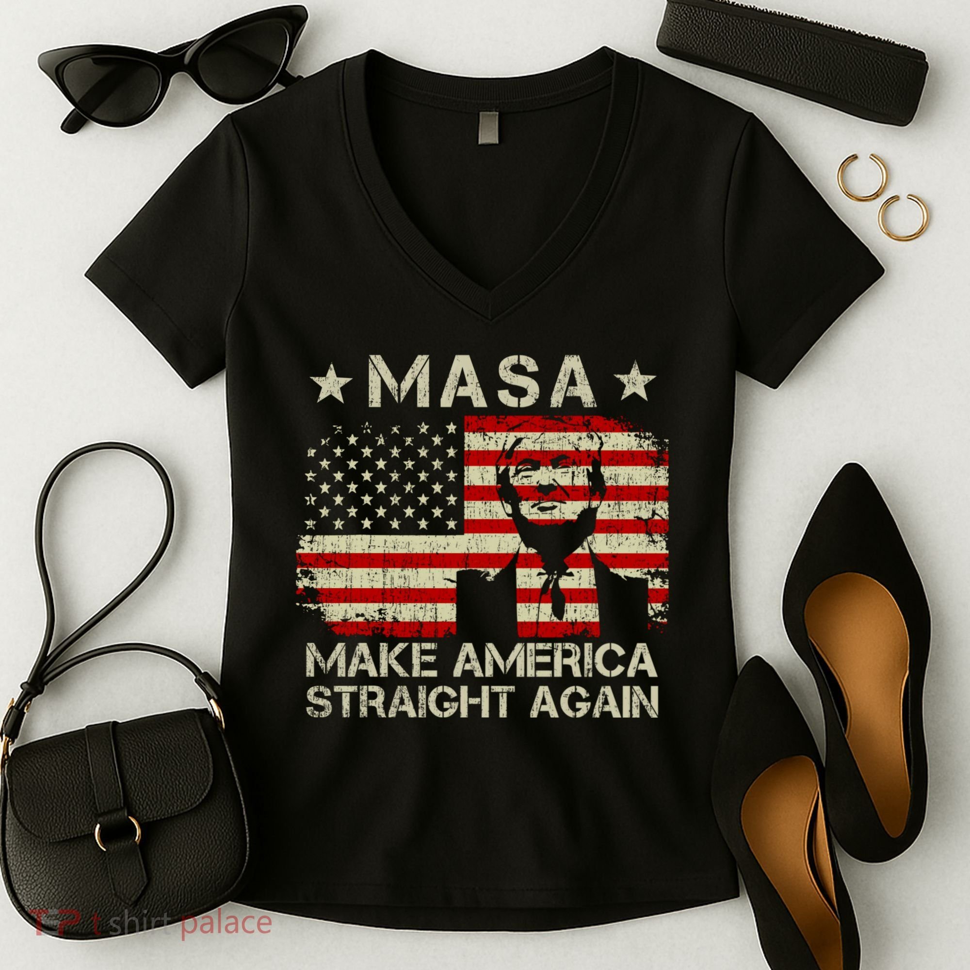 MASA Make America Straight Again Women's V-Neck T-Shirt
