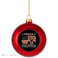 MASA Make America Straight Again Plastic Christmas Ball Ornament thumb 0